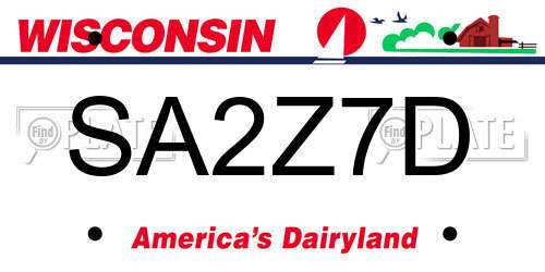 SA2Z7D Wisconsin License Plate