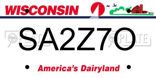 SA2Z7O Wisconsin License Plate