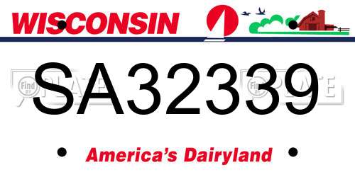 SA32339 Wisconsin License Plate