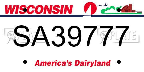 SA39777 Wisconsin License Plate