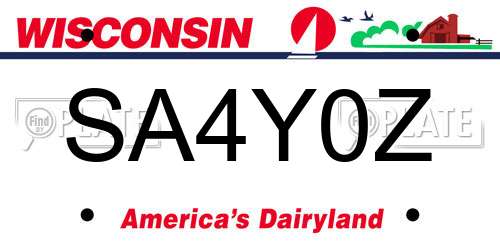 SA4Y0Z Wisconsin License Plate