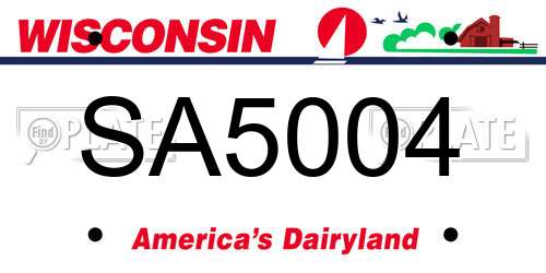 SA5004 Wisconsin License Plate