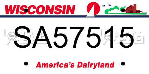 SA57515 Wisconsin License Plate