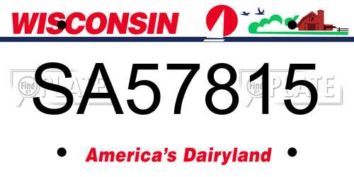SA57815 Wisconsin License Plate
