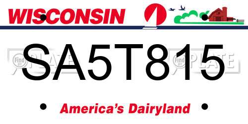 SA5T815 Wisconsin License Plate