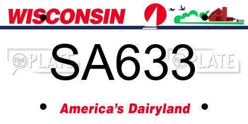 SA633 Wisconsin License Plate