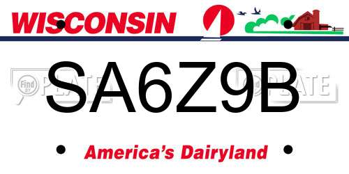 SA6Z9B Wisconsin License Plate