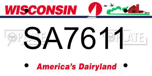 SA7611 Wisconsin License Plate