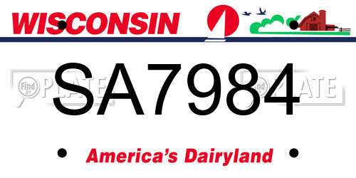 SA7984 Wisconsin License Plate