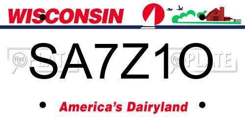 SA7Z1O Wisconsin License Plate