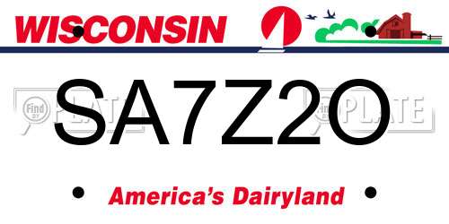 SA7Z2O Wisconsin License Plate