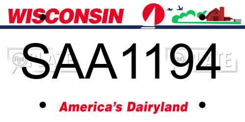 SAA1194 Wisconsin License Plate