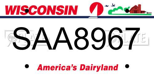 SAA8967 Wisconsin License Plate