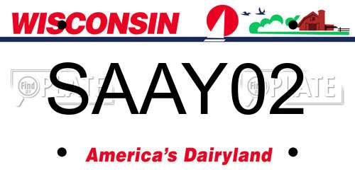 SAAY02 Wisconsin License Plate