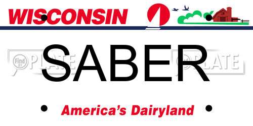 SABER Wisconsin License Plate