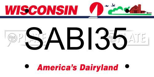 SABI35 Wisconsin License Plate