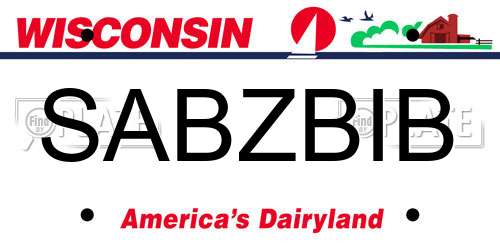 SABZBIB Wisconsin License Plate