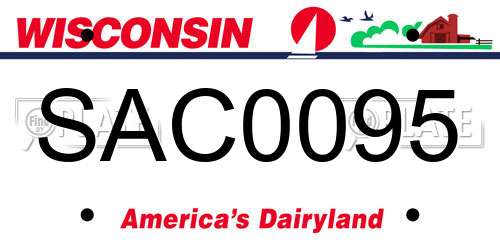 SAC0095 Wisconsin License Plate
