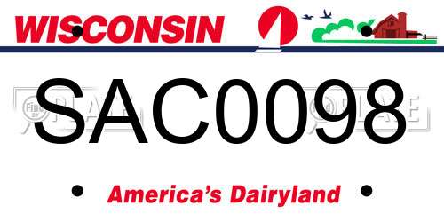 SAC0098 Wisconsin License Plate