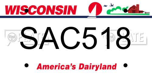 SAC518 Wisconsin License Plate