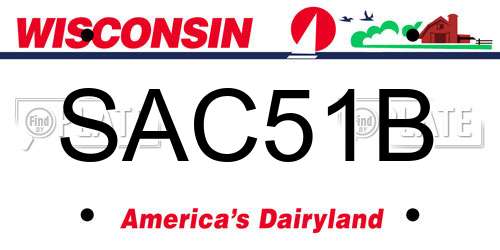 SAC51B Wisconsin License Plate