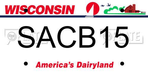 SACB15 Wisconsin License Plate