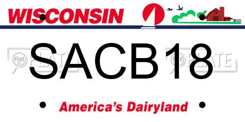 SACB18 Wisconsin License Plate