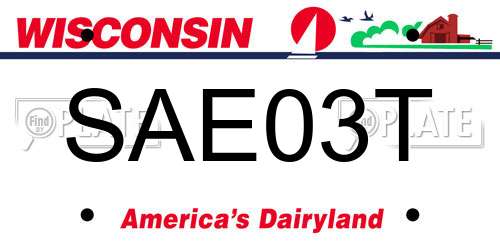 SAE03T Wisconsin License Plate