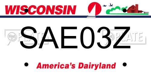 SAE03Z Wisconsin License Plate