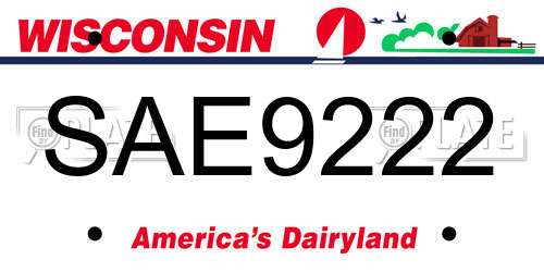 SAE9222 Wisconsin License Plate