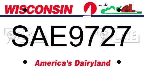 SAE9727 Wisconsin License Plate