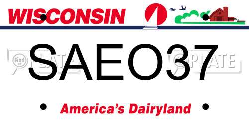 SAEO37 Wisconsin License Plate