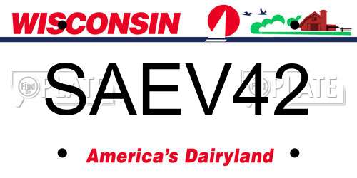 SAEV42 Wisconsin License Plate