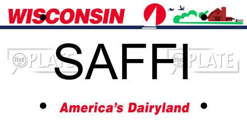 SAFFI Wisconsin License Plate