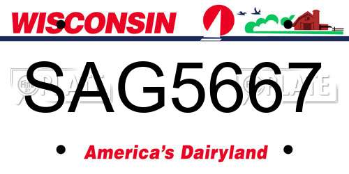 SAG5667 Wisconsin License Plate
