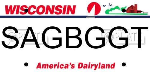 SAGBGGT Wisconsin License Plate