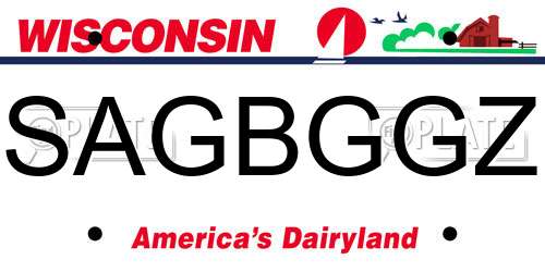 SAGBGGZ Wisconsin License Plate