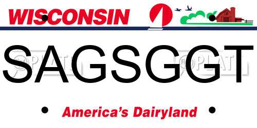 SAGSGGT Wisconsin License Plate