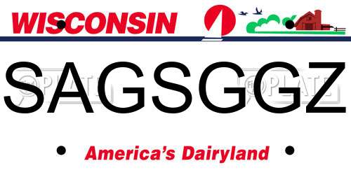SAGSGGZ Wisconsin License Plate