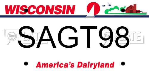 SAGT98 Wisconsin License Plate