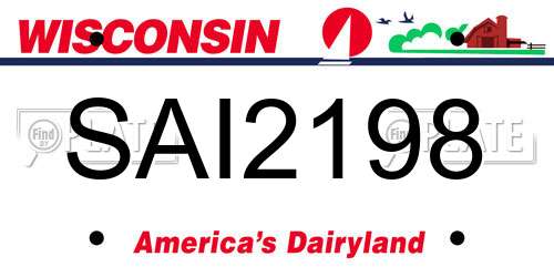 SAI2198 Wisconsin License Plate