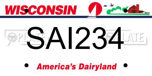 SAI234 Wisconsin License Plate
