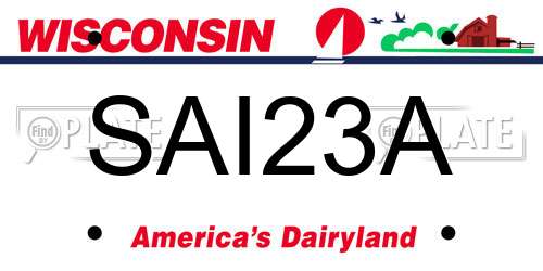 SAI23A Wisconsin License Plate