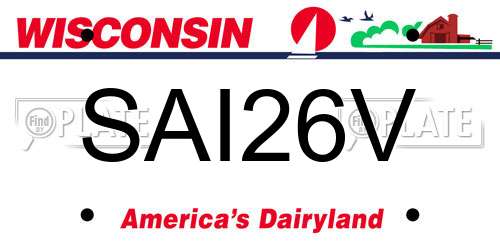 SAI26V Wisconsin License Plate