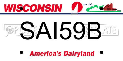 SAI59B Wisconsin License Plate