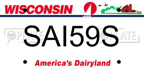 SAI59S Wisconsin License Plate