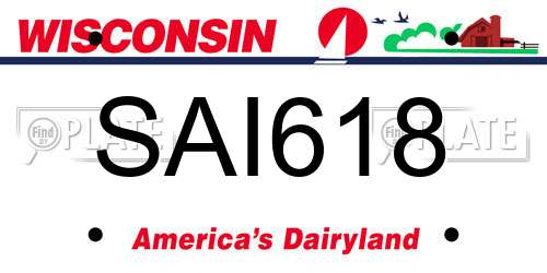 SAI618 Wisconsin License Plate