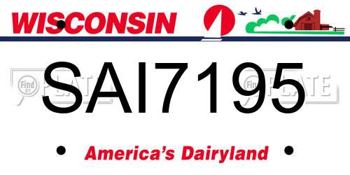 SAI7195 Wisconsin License Plate