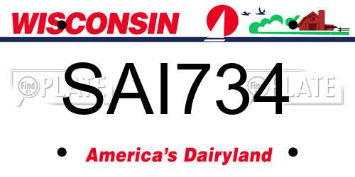 SAI734 Wisconsin License Plate