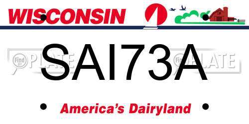 SAI73A Wisconsin License Plate